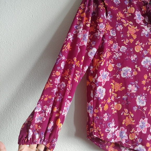 Cooper and Ella Floral Boho Peasant Blouse Size Medium - Picture 5 of 15